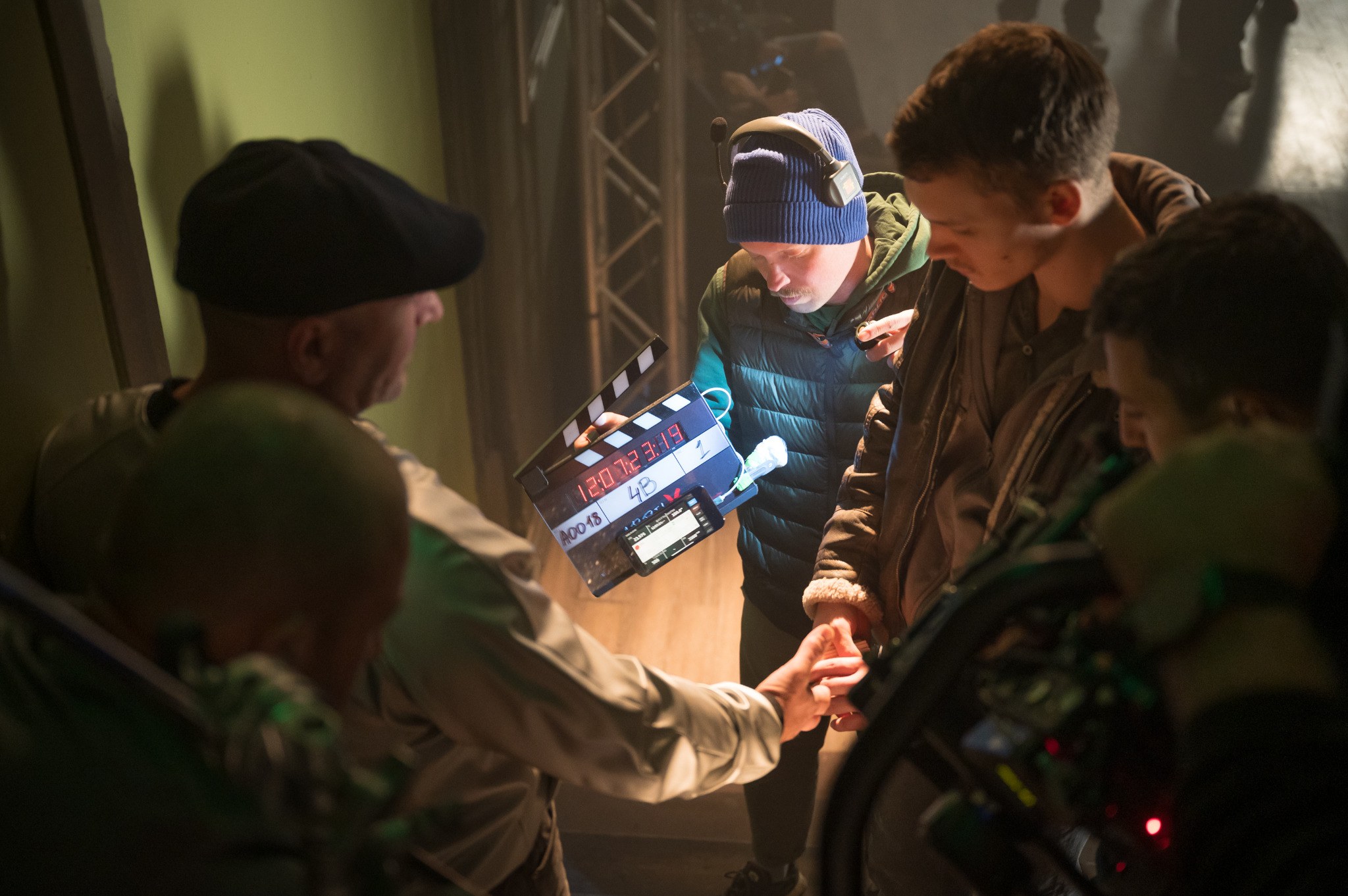 Behind-the-scenes photograph from the production of April X.