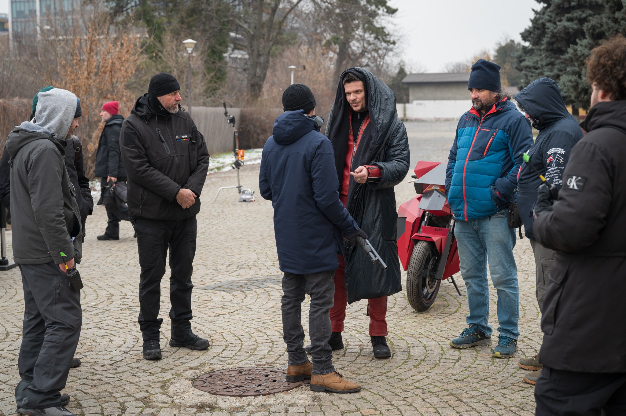 Behind-the-scenes photograph from the production of April X.