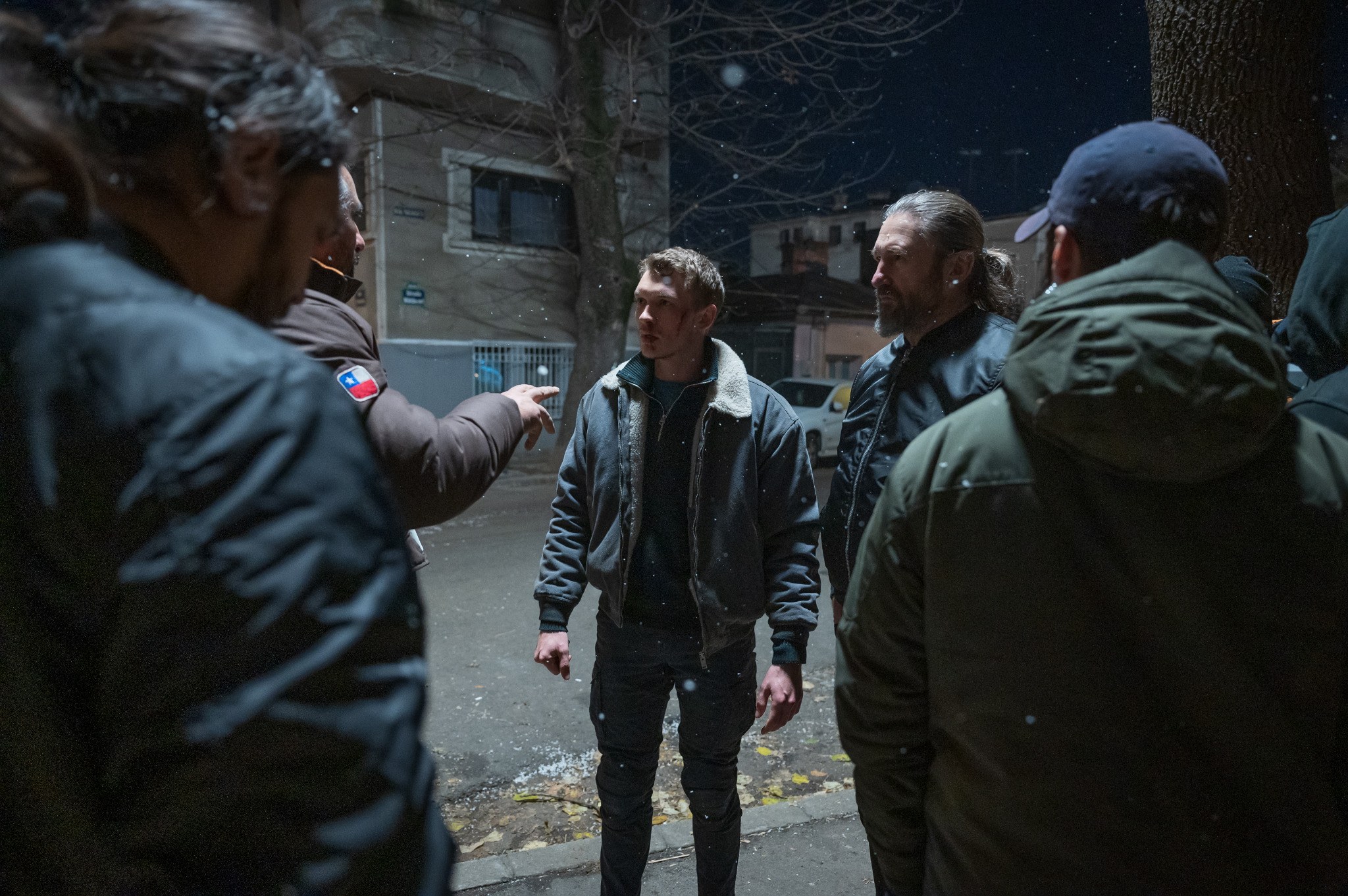 Connor Storrie on the set of April X.