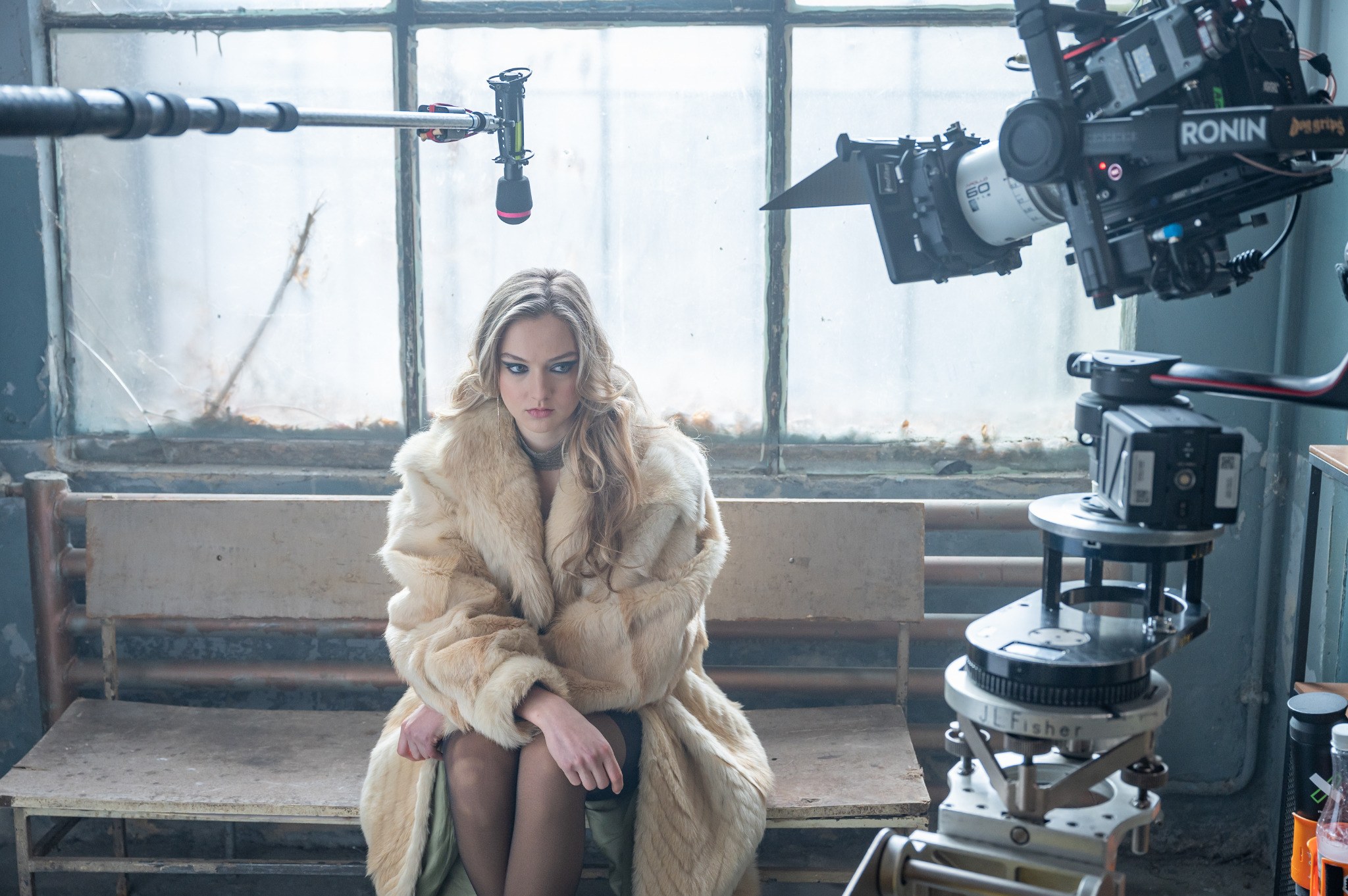 Lilly Krug on the set of April X.
