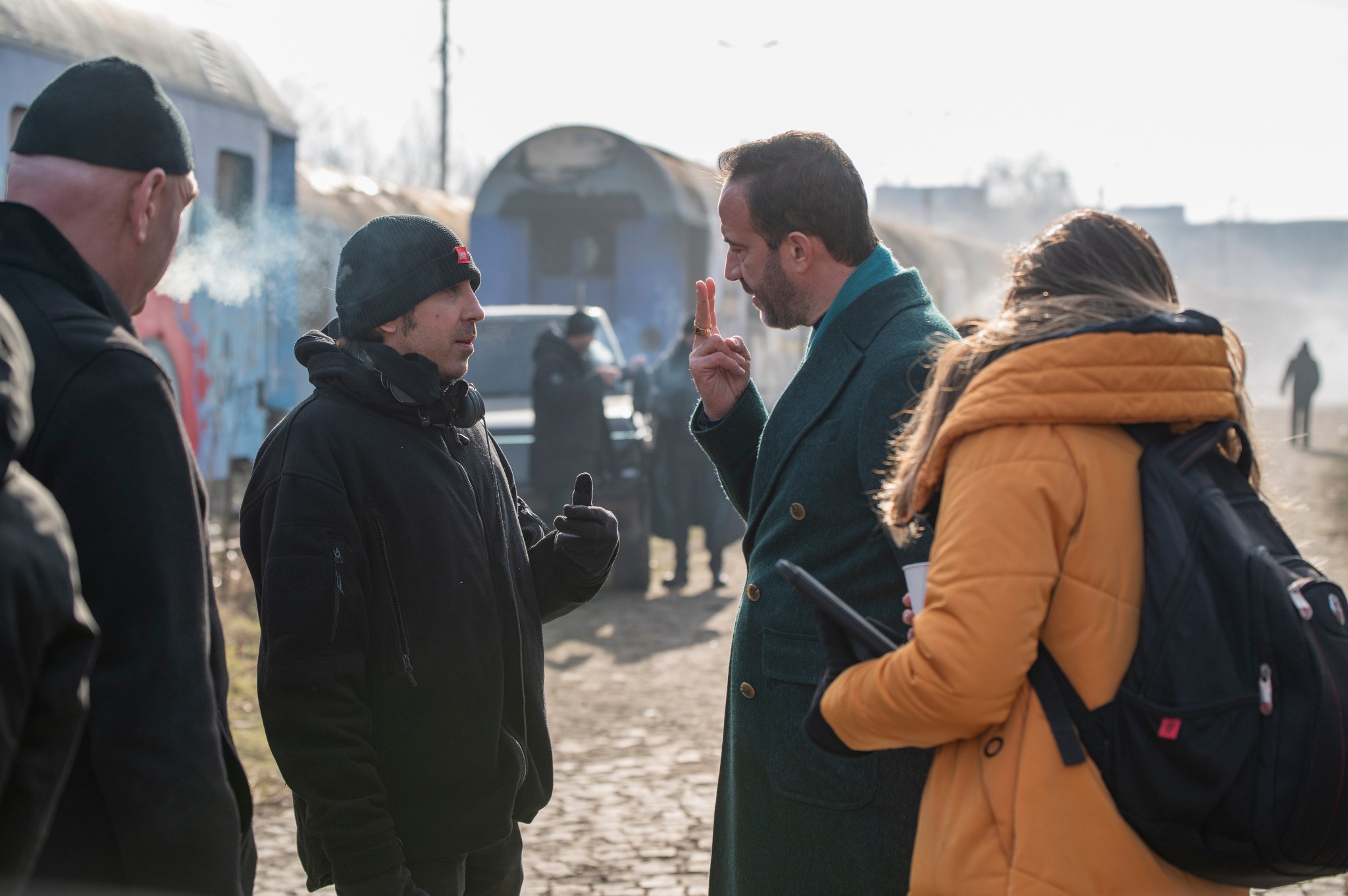 Michel K. Parandi behind the scenes during the production of April X.