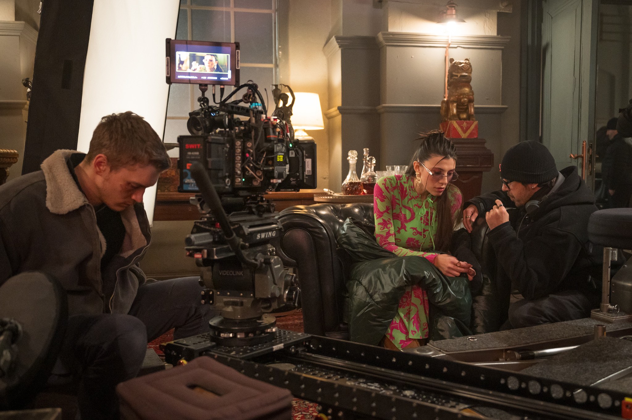 Michel K. Parandi and Connor Storrie behind the scenes during the production of April X.