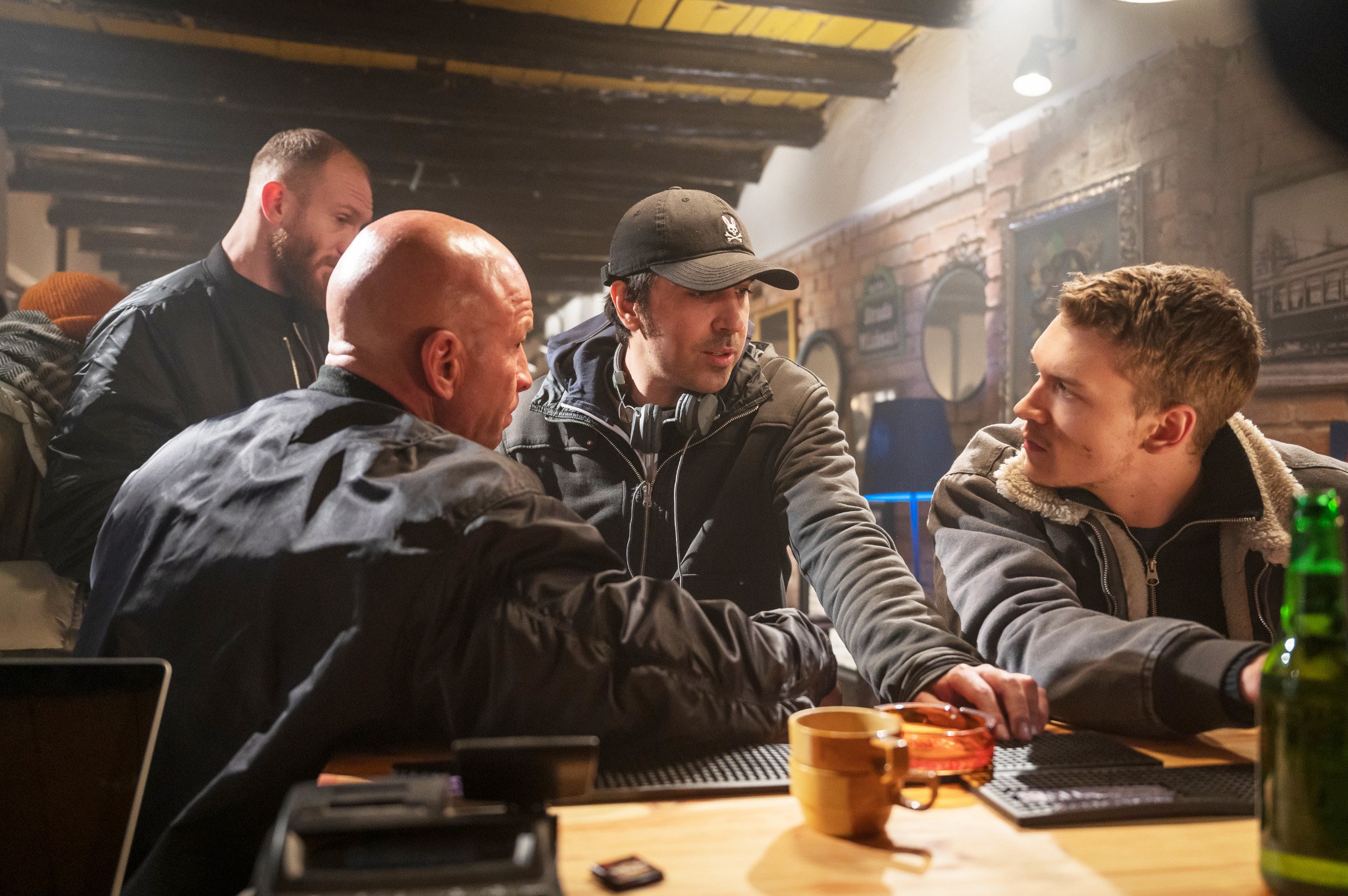 Michel K. Parandi and Connor Storrie behind the scenes during the production of April X.